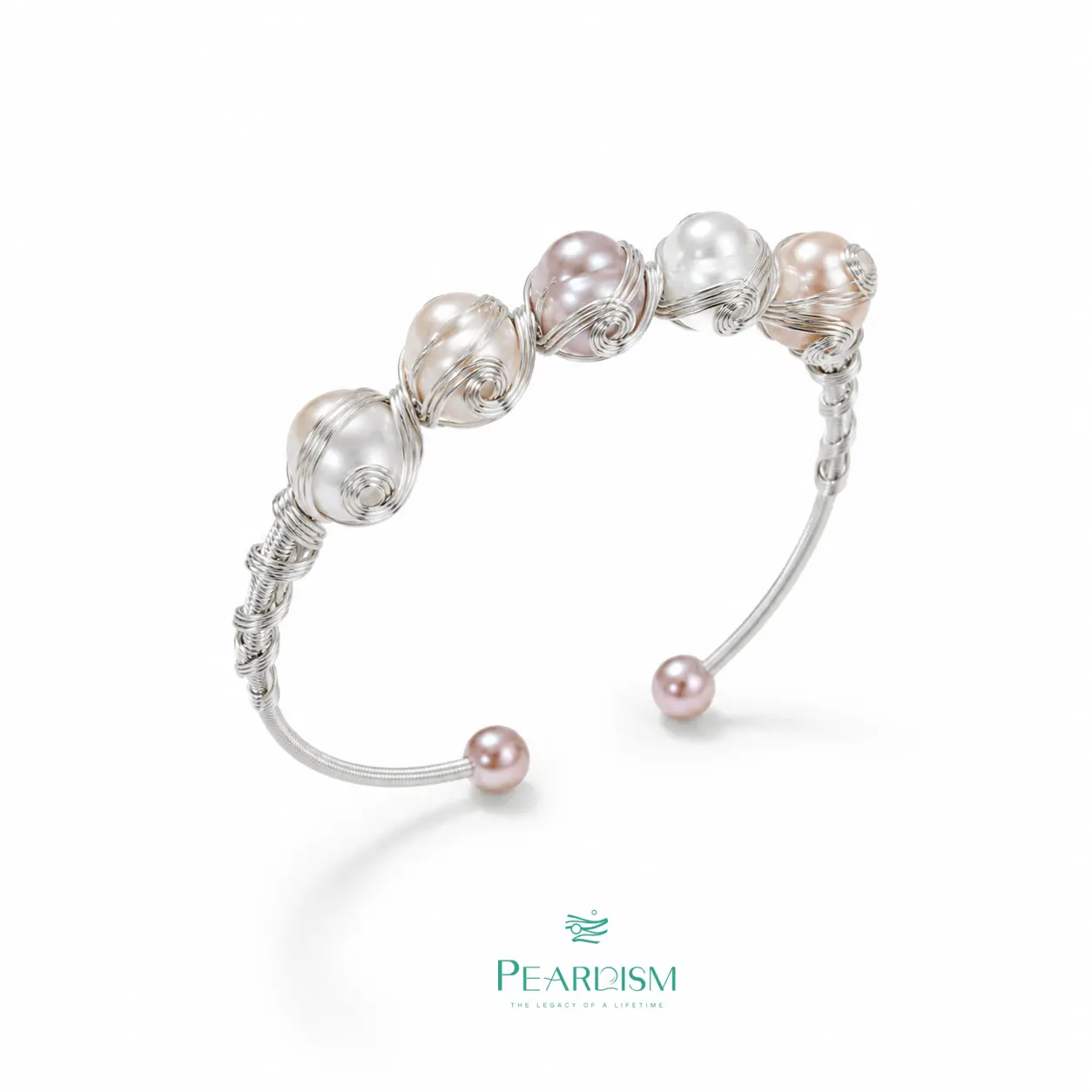 PEARLISM Dainty Baroque Pearl Bracelet | Wire-Wrapped Natural Freshwater Seedless Pearls Gift For Her-PSBG1603