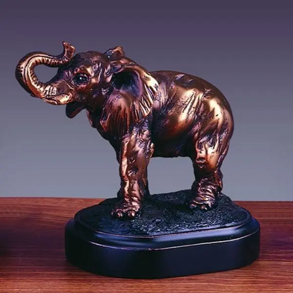 Marian Imports F13013 Elephant Bronze Plated Resin Sculpture - 4.5 x 2.5 x 4 in.