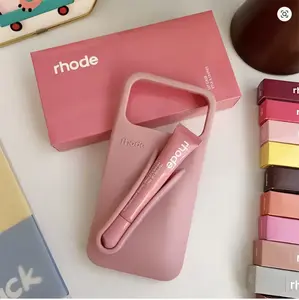 Fashion Lip Gloss Phone Case for iPhone 11–17 – Minimal Silicone Protective Cover + Matching Keychain