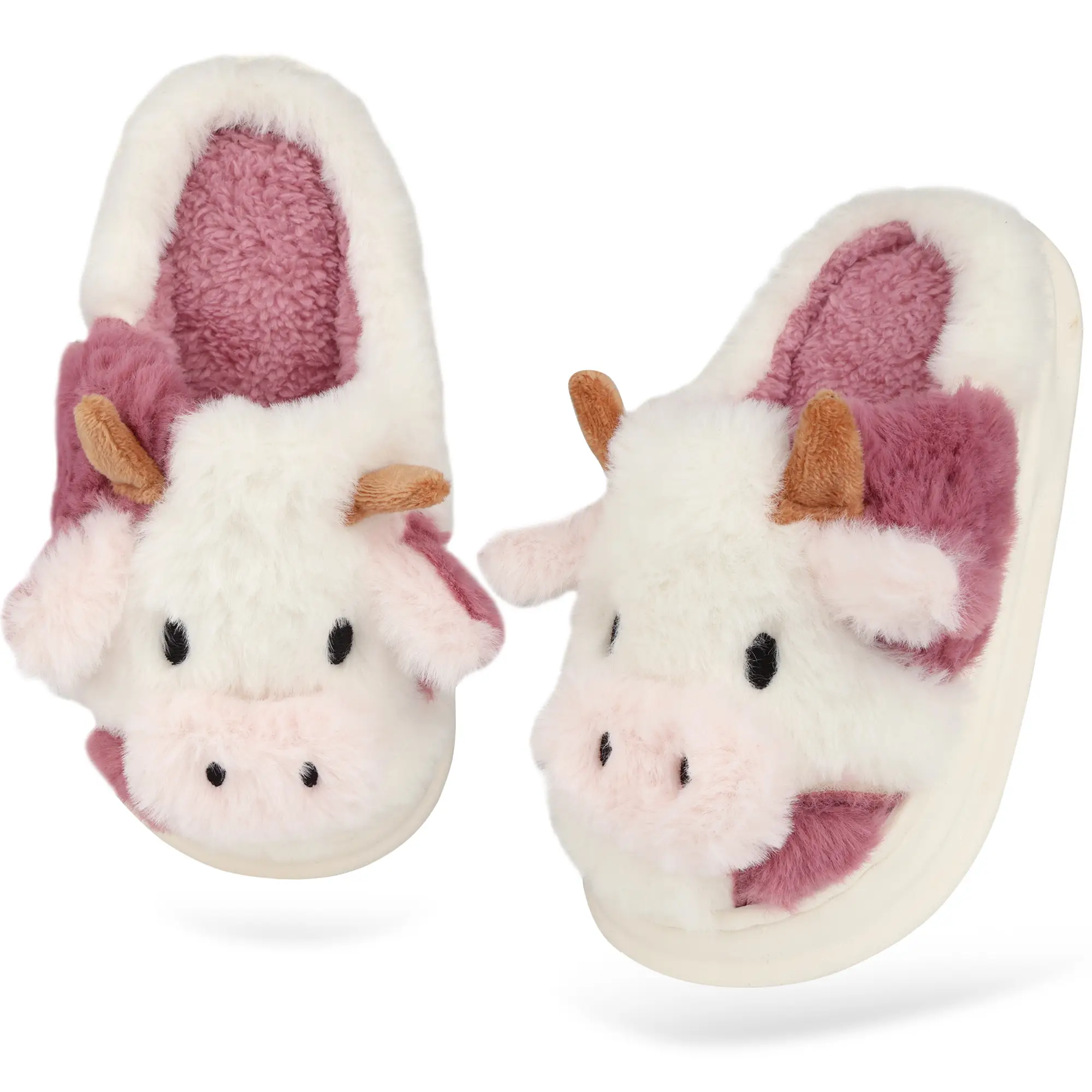 Woman and Man Cow Animal Slippers Cute Indoor Outdoor Plush Warm House Slippers Memory Foam Fuzzy Slippers(including root/not including follow-up) war
