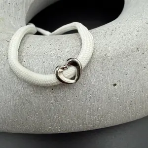 Silver Open-Heart Shoelace Charm, Stylish Accessory for Sneakers, Boots, and Casual Shoes