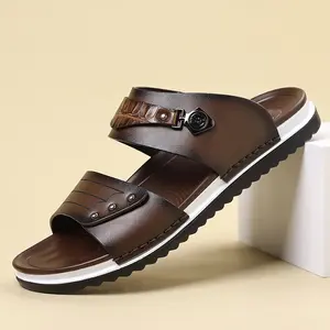 Men’s Summer Outdoor Non-Slip Slide Sandals, Dual Wear Business Beach Shoes