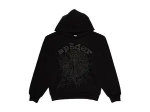 Sp5der Men's Phantom Web Hoodie Black, from StockX