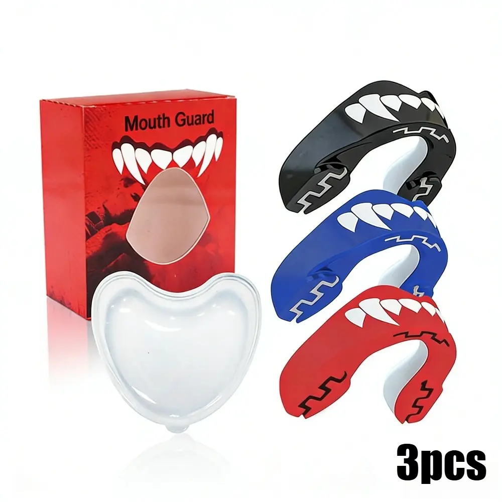 Anti-chipping Basketball Sports Mouth Guard, Mouthguards, Mouth Guard with Upper and Lower Dental Protection (Includes Storage Case), Easily Reshapeable Mouth Guard, Suitable for All Contact Sports (Universal Size)