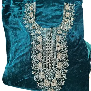 Green Velvet Punjabi Suit for Women - Fashionable Overalls - Womenswear