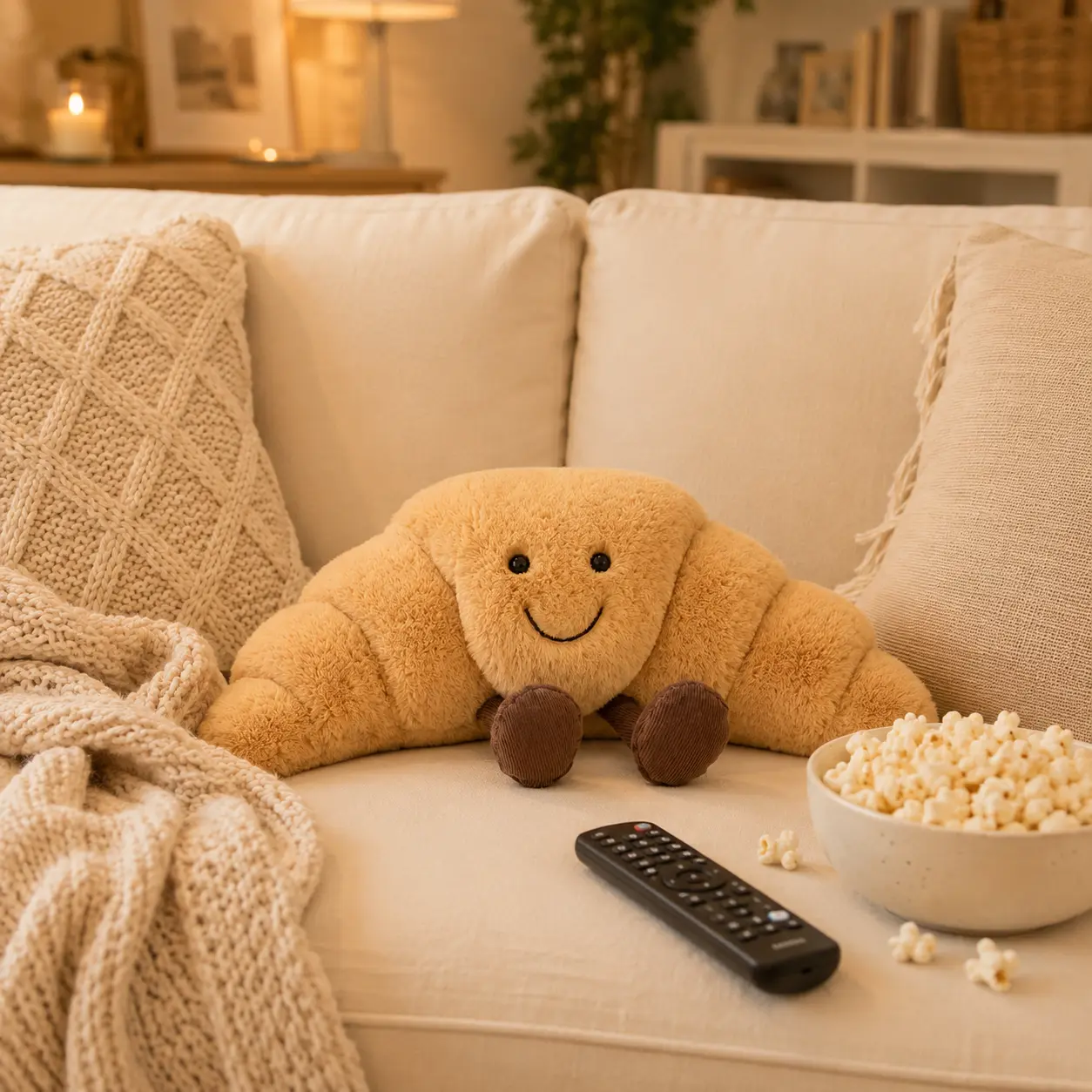 Jellycat Amuseables Croissant Plush – Cute Soft Stuffed Pastry Toy, Cozy Food Plush, Kawaii Room Decor & Gift for Kids, Teens and Croissant Lovers