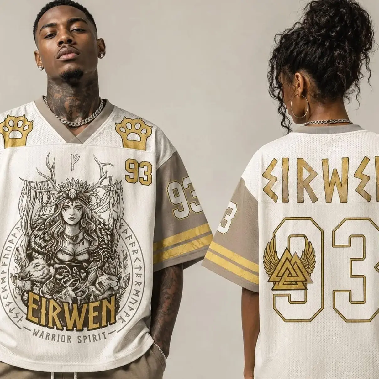 Freyja Viking Spirit Football Jersey | Norse Goddess Unisex Graphic Shirt | Nordic Mythology Gift