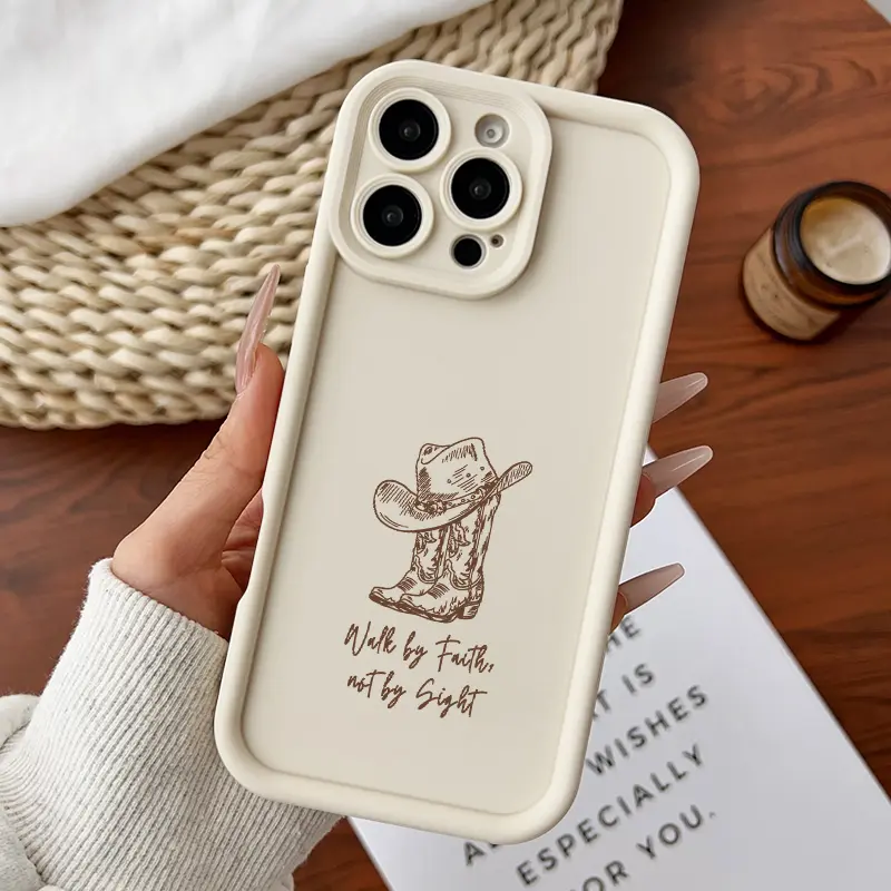 Compatible for iPhone11/12/13/14/15/16/17/promax/x/xs/xr/xsmax Case Walk by Faith Soft TPU Shockproof Protective CASE, Silicone, 1.2Mm, Accessories, Smartphone