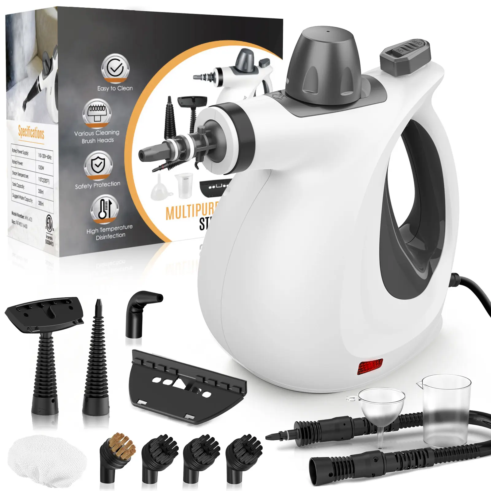 Phueut Pressurized Handheld Natural Steam Cleaning Machine with 12 Replacement Parts, Multi-Surface Multi-Purpose Steamer for Home Kitchen Supplies & Car Accessories,summerwins summerwins