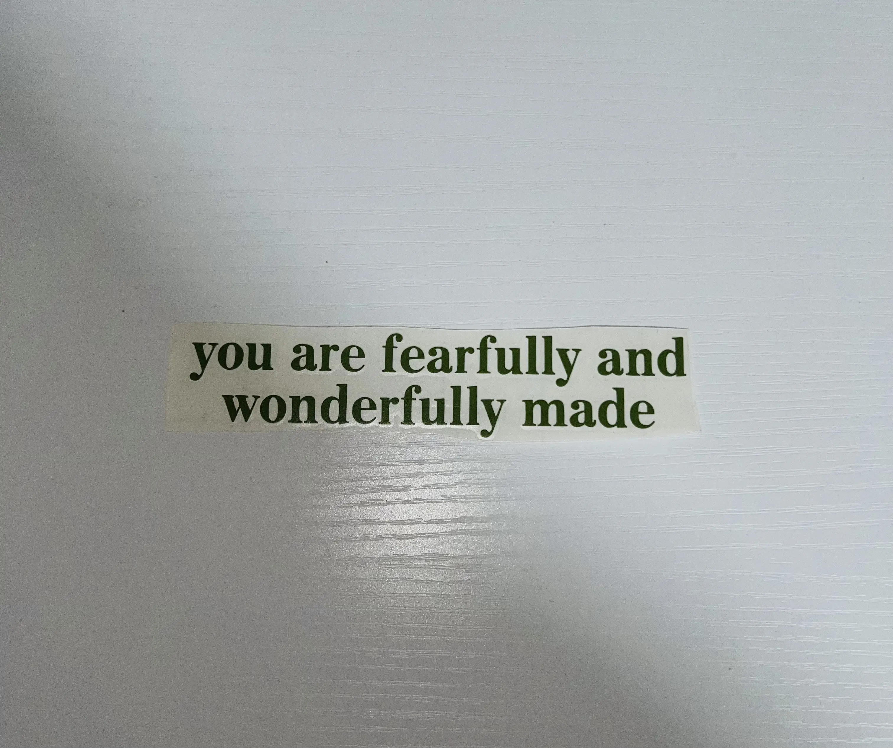 You Are Fearfully and Wonderfully Made Custom Decal | Permanent Vinyl Decal | Christian Stickers | Mirror Wall Decal | Water Bottle Sticker