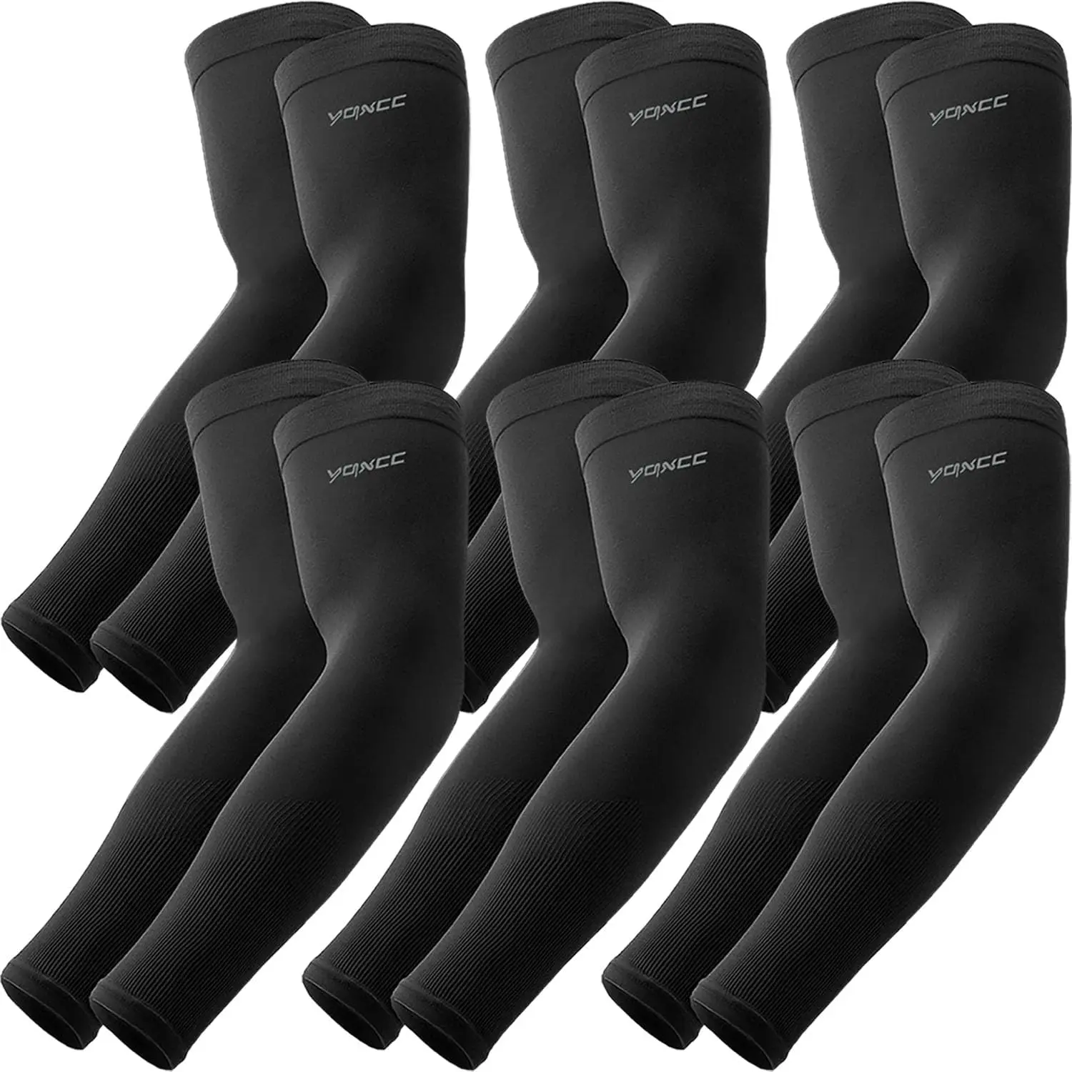 6 Pairs Protective Arm Sleeves for Men & Women, UPF 50 Cooling Compression Sun Covers for Outdoor Sports, Cooling Arm Covers, Upper Arm Sleeve