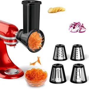 1 set of KitchenAid vertical blender slicer accessories, salad machine, food slicer, Shredder, Vegetable slicer dicer, with vegetable slicing, including cheese slicer, suitable for KitchenAid blender, dishwasher washable, black