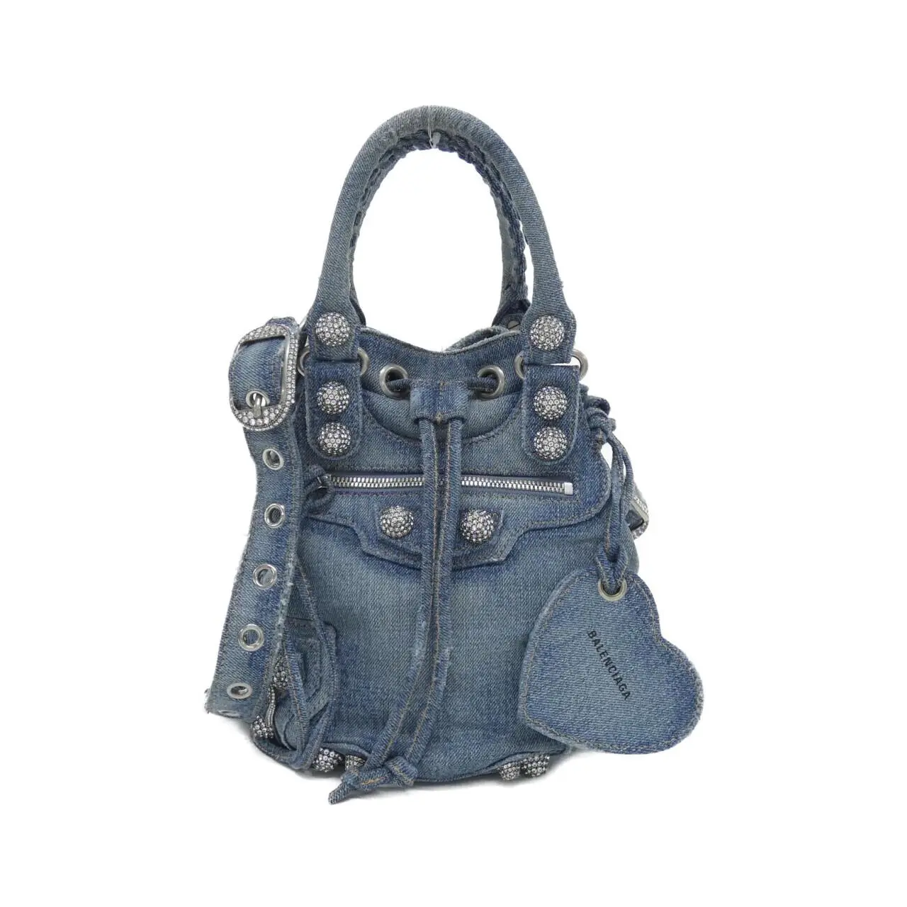 Pre-owned Balenciaga Denim Shoulder Bags LE CAGOLE BUCKET Bag