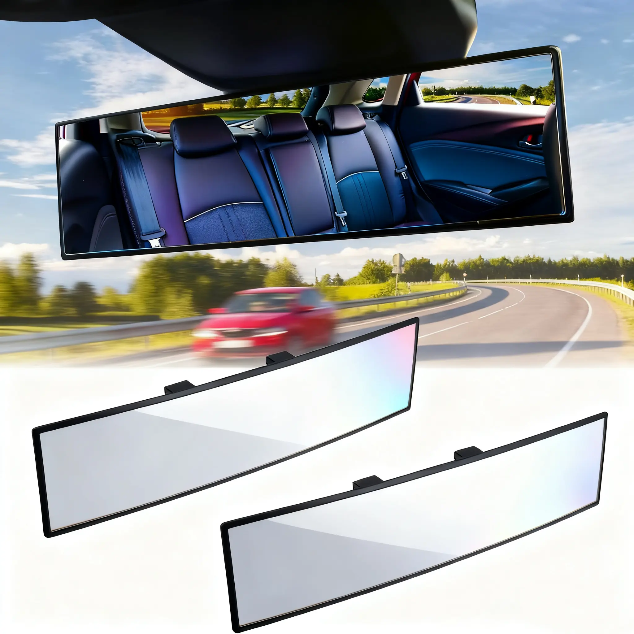 Car Rear View Mirrors 11.8 Inch Wide-Angle Clip-On Design | Reduces Blind Spots for Cars, SUVs & Trucks | Clear Vision & Enhanced Awareness