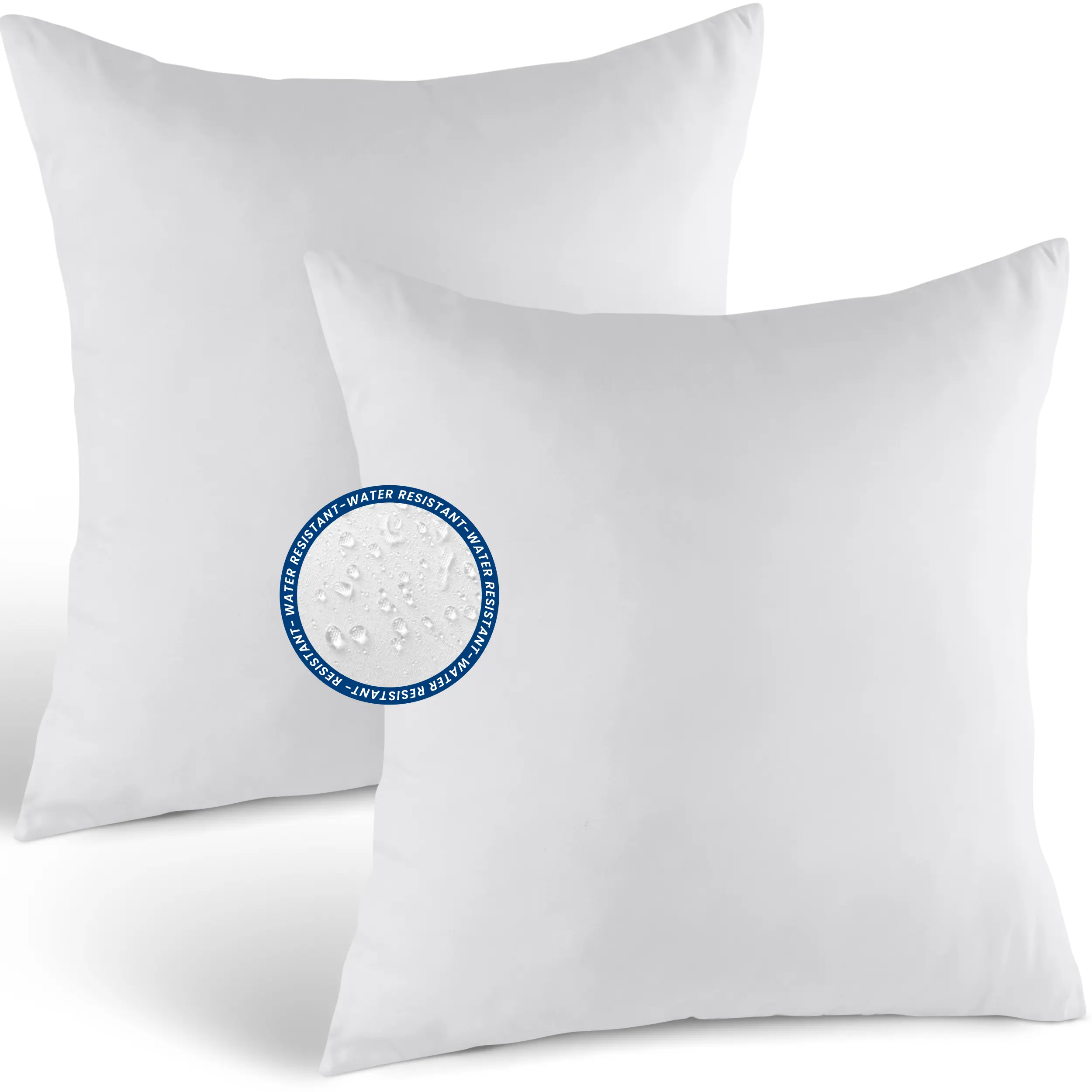 Utopia Bedding Outdoor Lumbar Pillow Inserts, Pack of 2, White, Smooth Durable Water-Resistant Fabric, for Patio & Porch Furniture