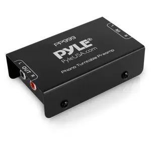 Mini Phono Turntable Preamp - Low Noise, RCA Input/Output, Metal Housing | Compact Audio Stereo Phonograph Preamplifier with 120V Power Adapter - Stage & Studio Equipments