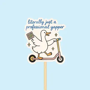 Funny Duck Professional Yapper Sticker, 3x3 inches sticker for Laptop Book Water Bottle Phone Car Hard Hat