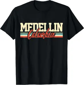 100%cotton Medellin Colombia Travel Souvenir Retro Gift T-Shirt