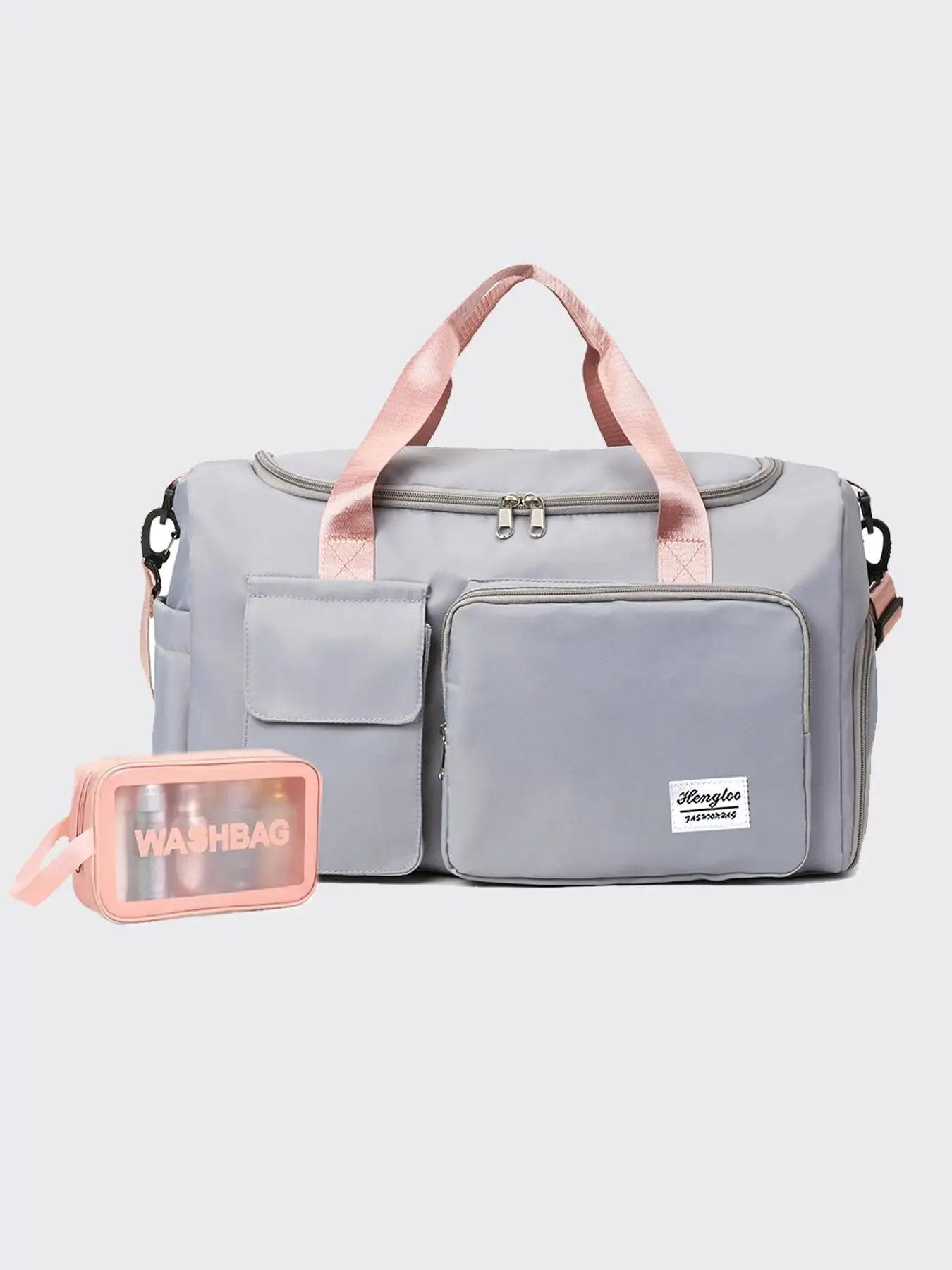 Summer 2025 Minimalist Lightweight Large Capacity Nylon Travel Bag, Yoga Gym Bag, with Cosmetic Toiletry Bag, Dry & Wet Separate Design Trail Sport We