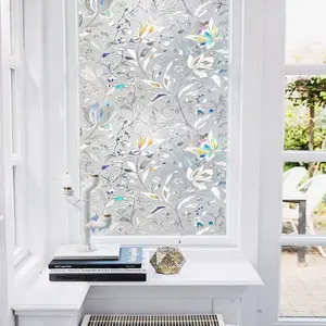 Tulip Pattern Window Film, Privacy Protective Window Sticker, UV-proof Window Film, Easy To Install, Suitable for Home Window Decoration, Decorative, Artistic