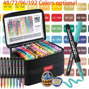Langguo Super Stacking Markers Pro with High-Capacity Ink - 60% Increased Coverage, 80% Enhanced Colorfastness, Soft Tip, 1-5mm Line Width Adjustment - Ideal for Drawing, Writing, Marking, DIY... Fabric Storage Bag Design for Easy Storage, Portable, Handh