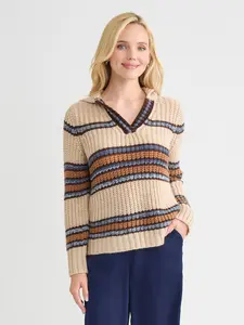 Chunky Shaker-Stitch Knit Sweater - True Fit