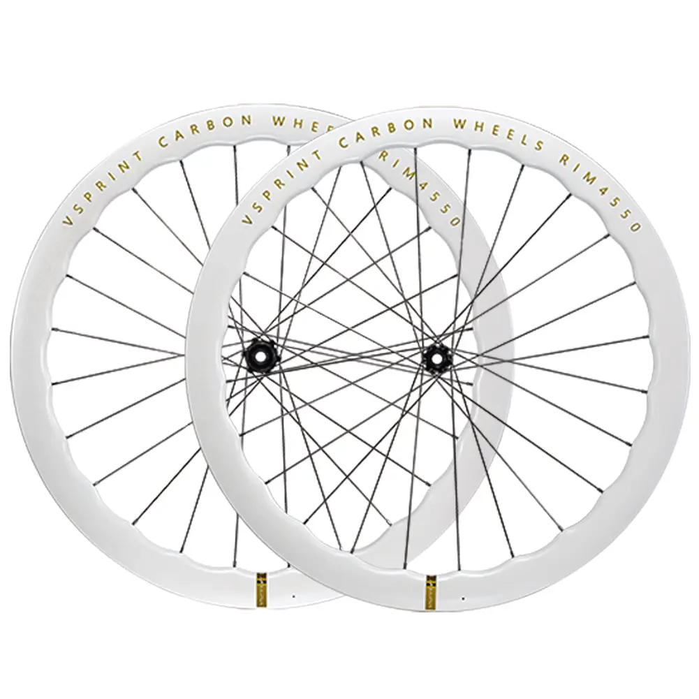 Carbon Fiber Wheelset Road Bike Carbon Wheels 700c Center Lock Disc Brake 21/28mm Width 24H Spokes 45/50mm 60/65mm