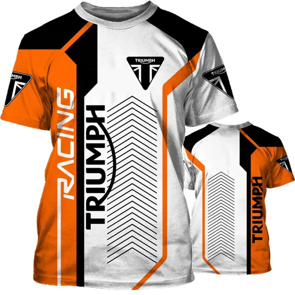 Men's Triumph Motorcycle 3D Print Short Sleeve Round Neck T-Shirt, Gym Apparel, Fitness Shirt, Sporty Look Clothing (Up to 6XL), Gym Workout Clothes