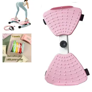 Ab Board Waist Twist Machine and  Women Core Workout Exercise Equipment Portable Waist for Exercise SummerVibes Waist Twister Step Machine with Elastic Bands, Silent Indoor Exercise Equipment for Core  & Full Body
