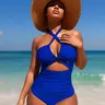 Women's Plain Stretch Sleeveless Swim Tankini Top - Polypropylene-Elastane Quick-Dry Neck Strap, Flattering Cut Swim Beachwear for Beach, Pool