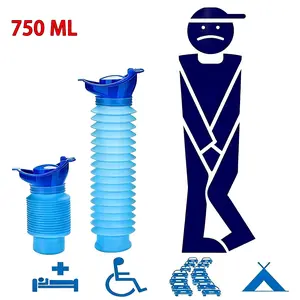 1set Urinal Car Urinal Bucket Outdoor Standing Urine Emergency Travel Portable Reusable Shrinkable Camping Toilet Urine Leak