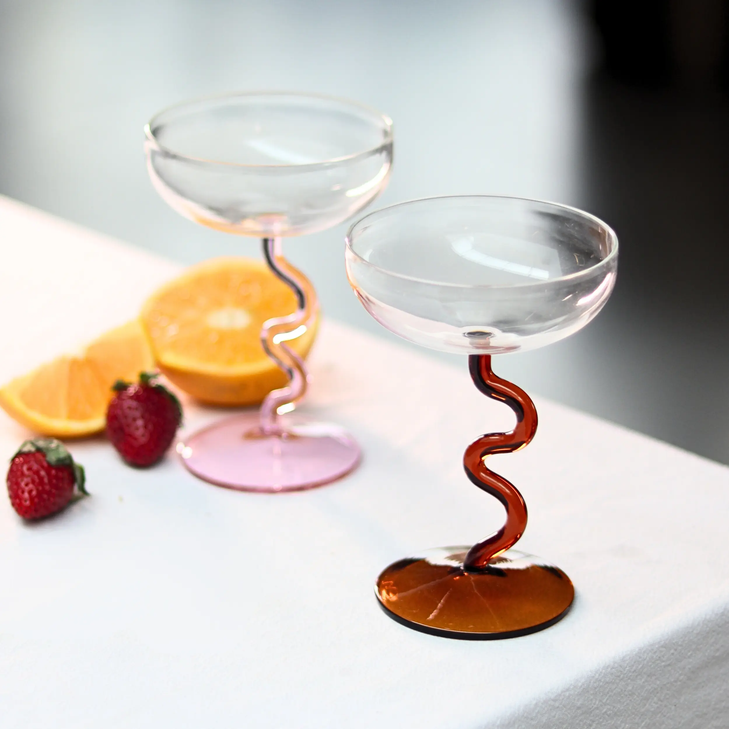 Red Cocktail Swirl Glass | Handcrafted Borosilicate