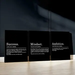 3pcs Inspirational Words Wall Art, Positive Quotes Poster, Motivational Phrases Art Prints, Life Goals Home Decor, Modern Wall Paintings, Cozy Canvas Posters Wall Arts, Wall Art Decoration, Decor for Living Room, Kitchen, Bedroom, Wooden Wall Art