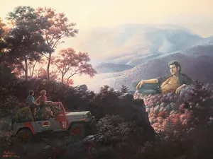 "Jeffrassic Park" - 24" x 18" High Quality Canvas Print