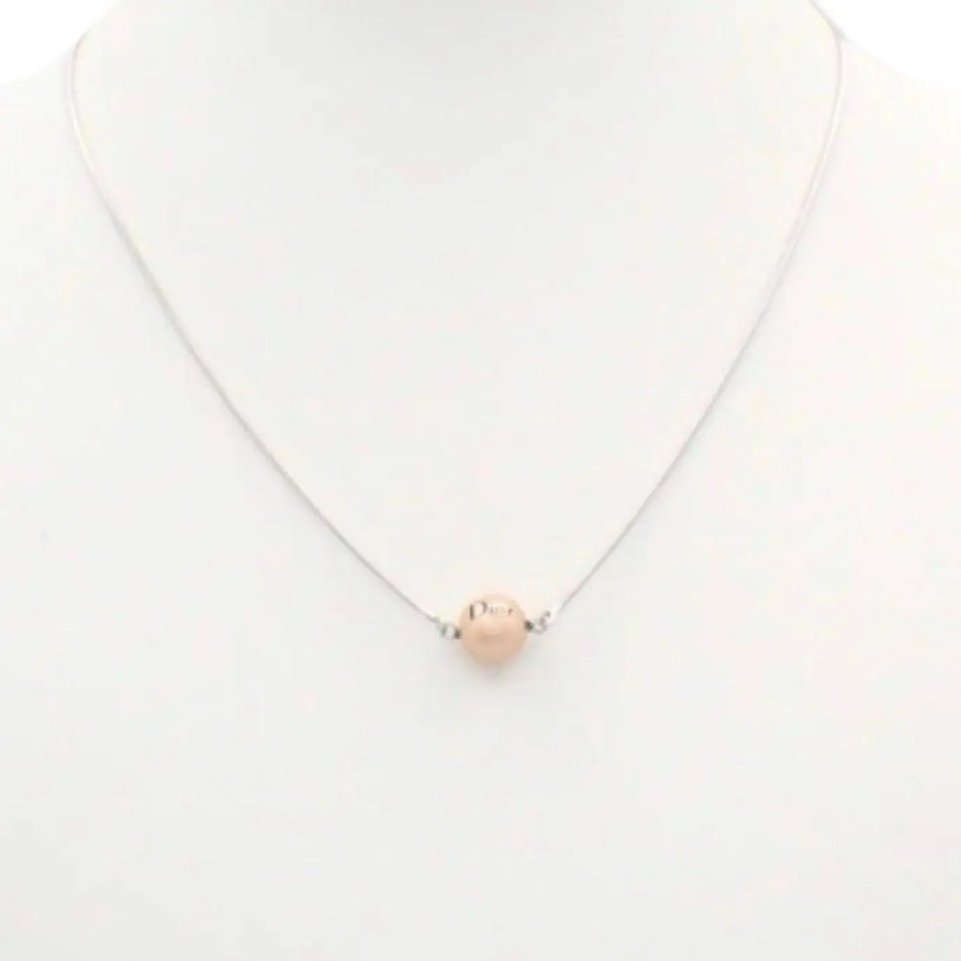 Pre-owned Christian Dior Necklace with pearl "Dior" Charm DIO1064