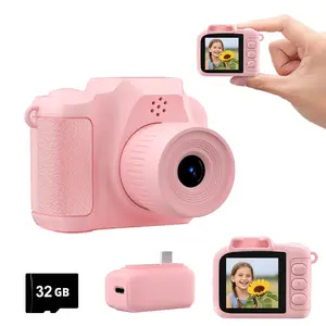 Mini Keychain Camera Pink, Portable Camcorder, Mini Vlogging Camera,Pocket-Size Camera Vlogging,Gift for kids Instant Party,Chrismas Day