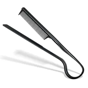 V-Shaped Hair Straightener Comb – Portable Wheat Straw Hairdressing Tool for Styling & Straightening, DIY Hairdressing Tool