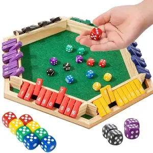 Wooden Dice Game Set for Kids & Adults, Includes 12 Dices, Perfect for Family Gatherings, Home Parties, Educational Fun