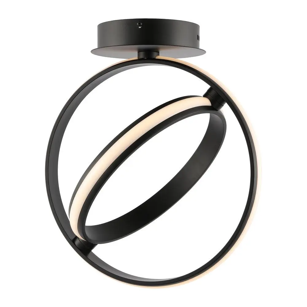 JONATHAN Y Nicole Contemporary Metal Ceiling Light - Aluminum Ring Integrated LED, Dimmable Semi Flush Mount with AC Power Supply for Home Living Room, Bedroom to Light Up Your Space, Modern Ceiling Light