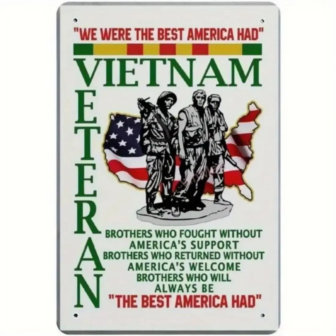 Vintage Vietnam War Themed Wall Decor, Patriotic Inspirational Wall Decor, Wall Art for Home Living Room Bedroom Office