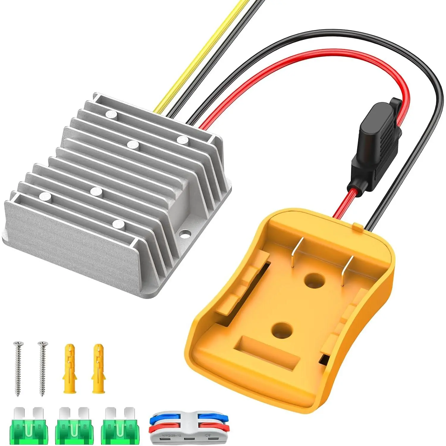 20V to 12V Step-Down Converter Compatible with Dewalt 20V Battery, DC 12V 20A 240W Voltage Reducer Regulator for Golf Cart RC Car LED Lights DIY Toys,summervibes