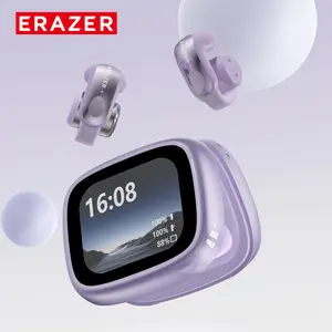 ERAZER XF28 Translation Earbuds Real Time Clip-on Open Ear Translation Wireless Earbuds  Wireless Headphones With Audio-Visual Future Touch Screen,for Sports Running Working Fit IOS & Android  Download App to use Translation Function