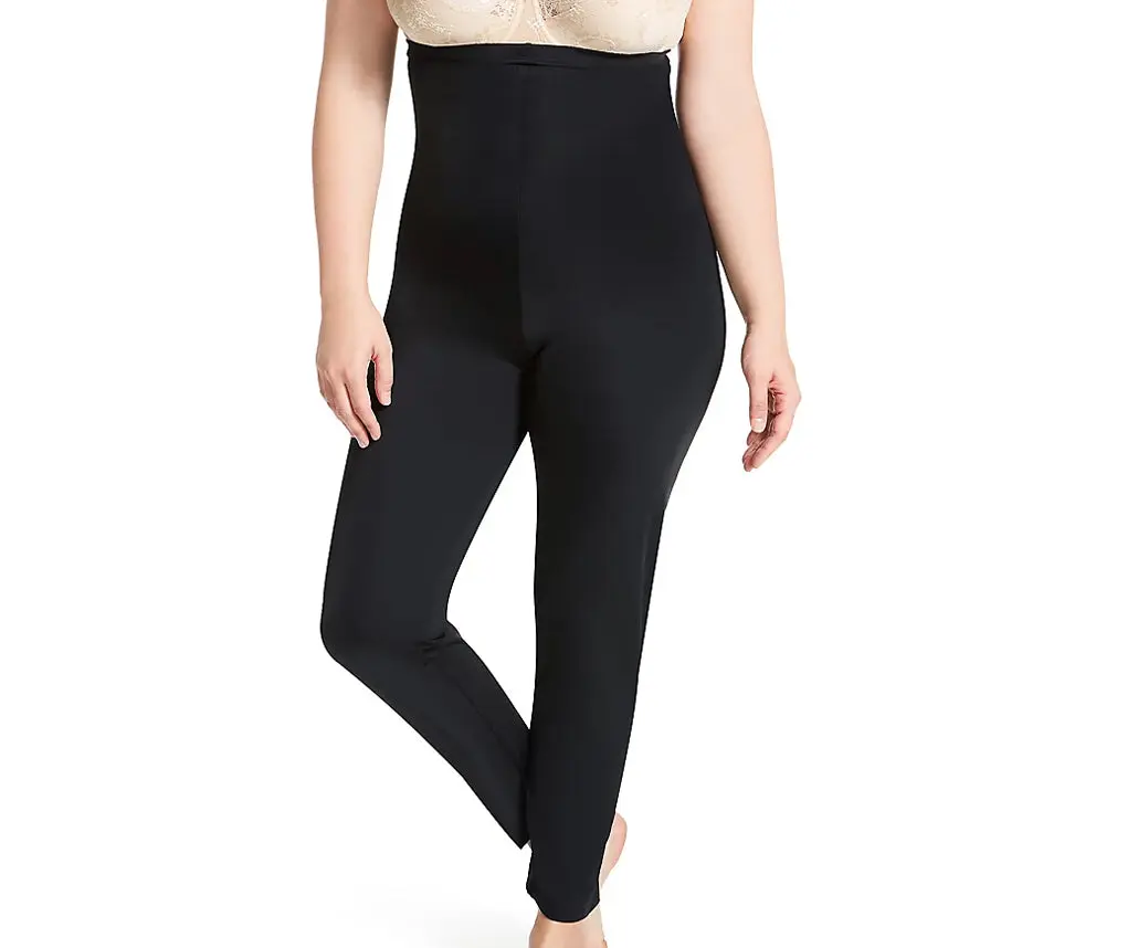 INSTANT FIGURE Plus Size Hi-Waist Tummy Control Leggings WP40221C – Compression Slimming Shapewear Pants for Women, Seamless High Waist Sculpt Leggings with 4-Way Stretch Nylon Spandex, Smooth Invisible Fit, Made in USA