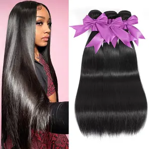 Gefily[12A]Human Hair Bundles Body Wave 20 22 24 Inch Bundles Human Hair 12A Brazilian Virgin 100% Unprocessed Quick Weave Hair Bundles for Black Women Natural Color