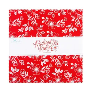 Radiant Ruby Red and White 10" square fabric pack