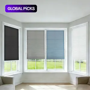 1pc-Adjustable Pleated Sunshade Curtain, Easy Install & Remove, No Drilling Required, Spring Summer Shade & Light Blocker, Universal for Room Living Room Office Windowshades Non Drill Blinds #GLOBAL PICKS