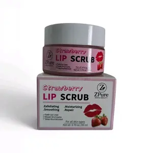 ZPure Skin & Beauty Turmeric & Strawberry Lip Scrub - 0.70 oz/20 ml Moisturizer, Nourishing, Repairing, Lip Line Fading, Gentle Daily Use for All Skin Types