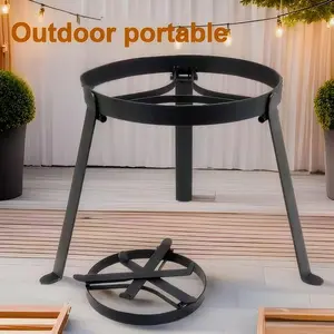 Durable Steel Campfire Tripod Stand, Foldable Fire Pit Holder, Outdoor Cooking Sturdy Support, Ideal for Camping & Picnics