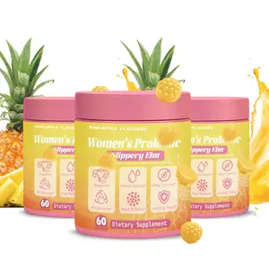 Pineapple Probiotic Gummies for Women | Slippery Elm Prebiotic Blend | pH Balance & Dryness Relief 60 Gummies
