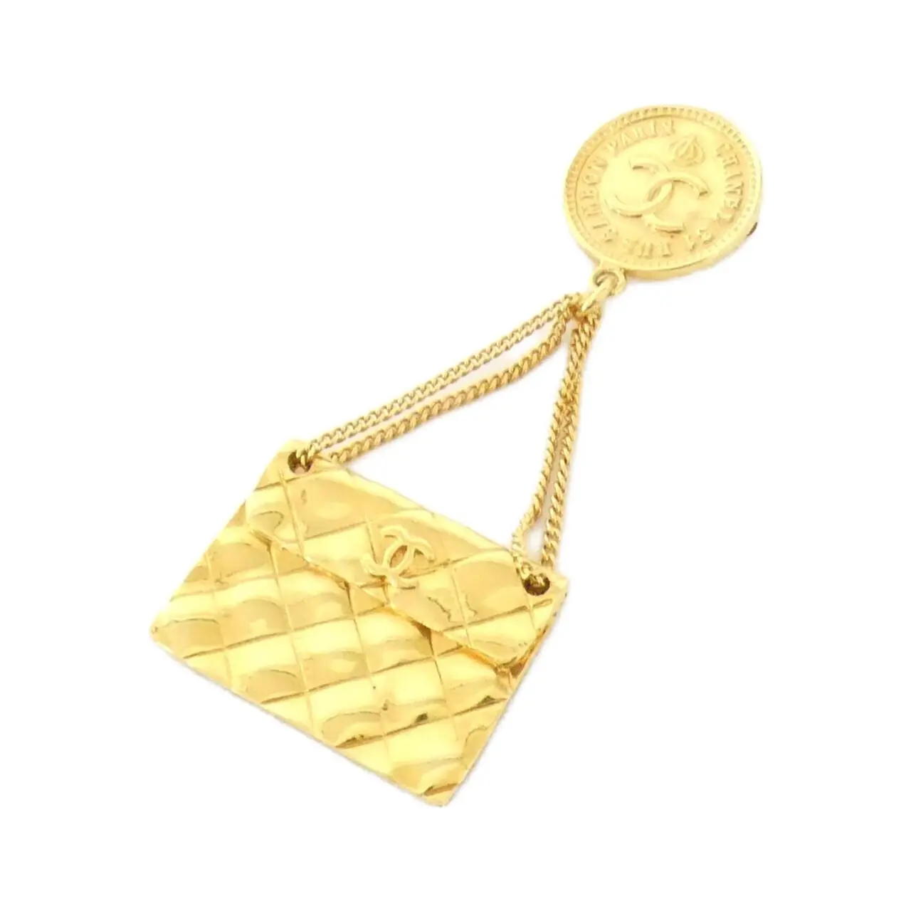 Pre-owned CHANEL Stainless Small Leather Goods Brooch